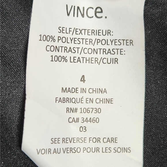 Vince NWT Little Black Dress LBD With Leather Detail Women's Size 4 - Picture 14 of 16